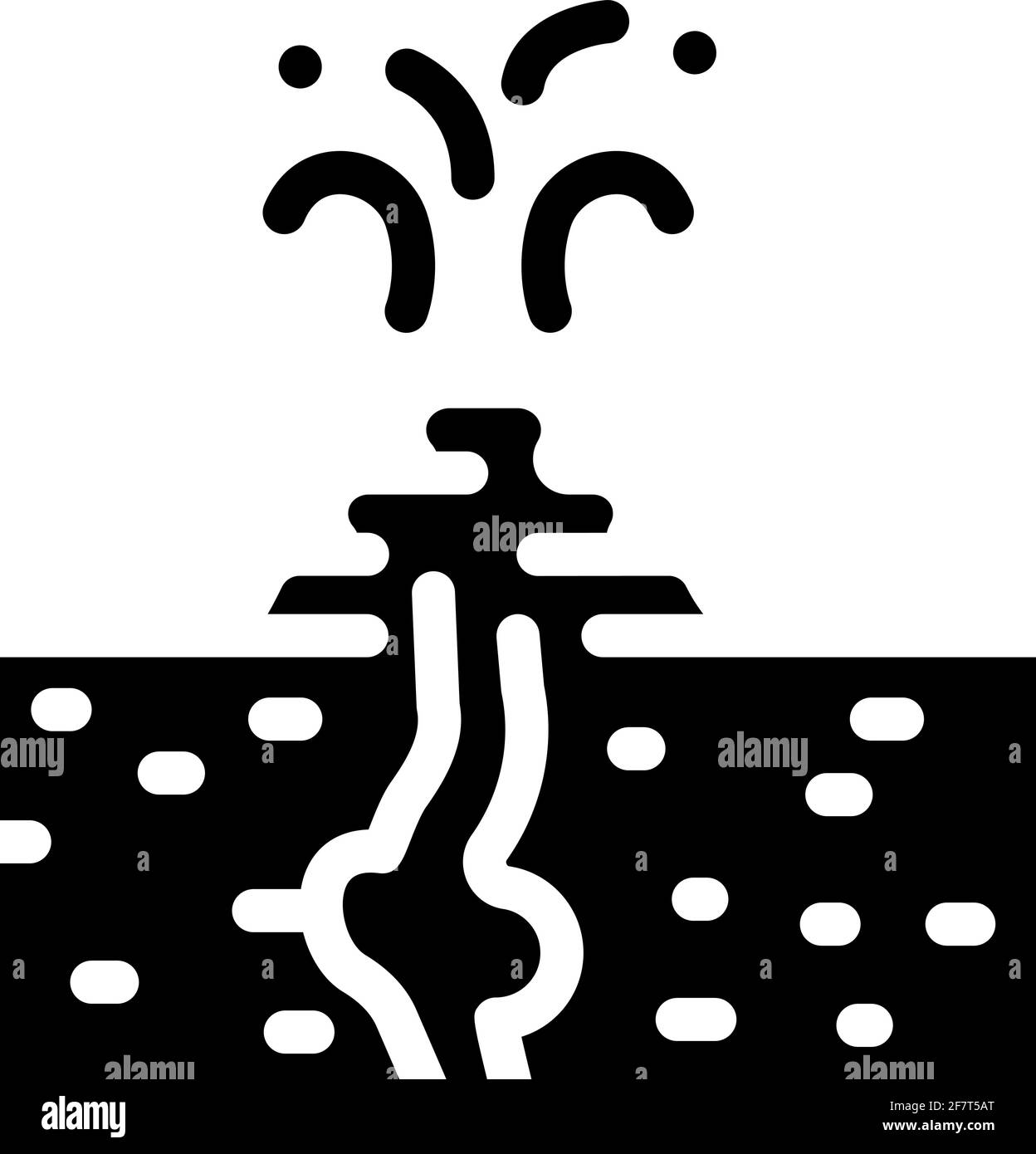 icona glifo vulcano fango illustrazione vettore nero Illustrazione Vettoriale