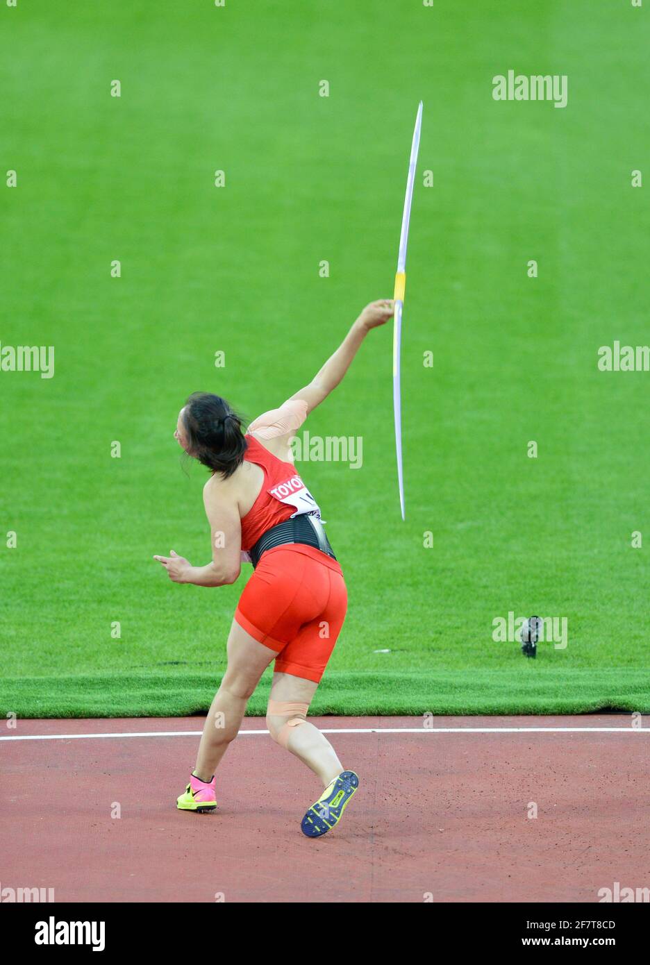 Lingwei li (Cina). Javelin Throw Qualification. IAAF World Athletics Championships, Londra 2017 Foto Stock