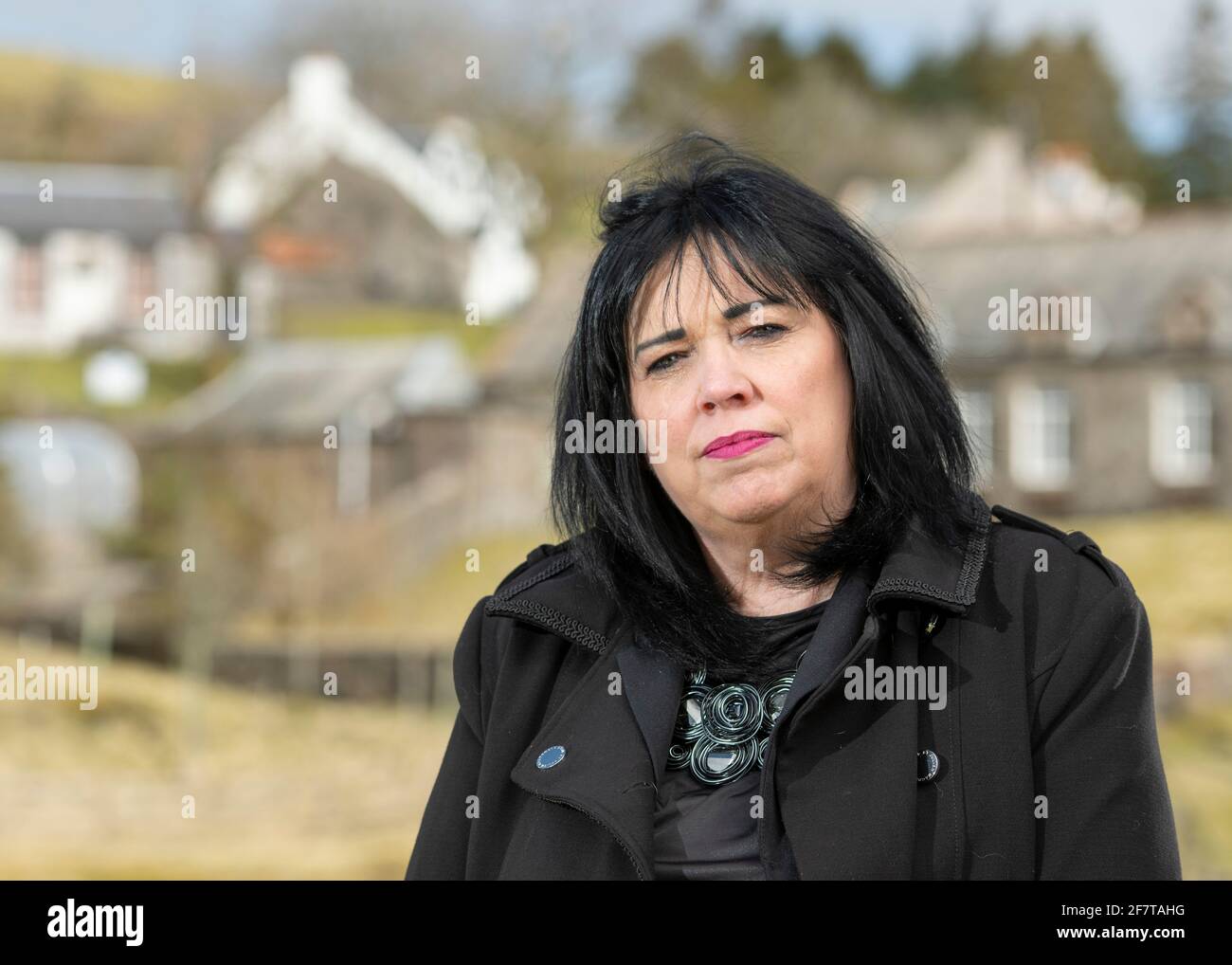 Wanlockhead, Scozia, Regno Unito. 9 Apr 2021. NELLA FOTO: Corri Wilson, candidato del partito Alba per la regione della Scozia meridionale. Credit: Colin Fisher/Alamy Live News Foto Stock