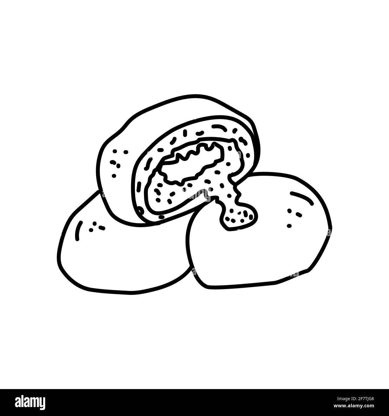 Misro Indonesian Food Set di icone disegnate a mano Vector. Illustrazione Vettoriale