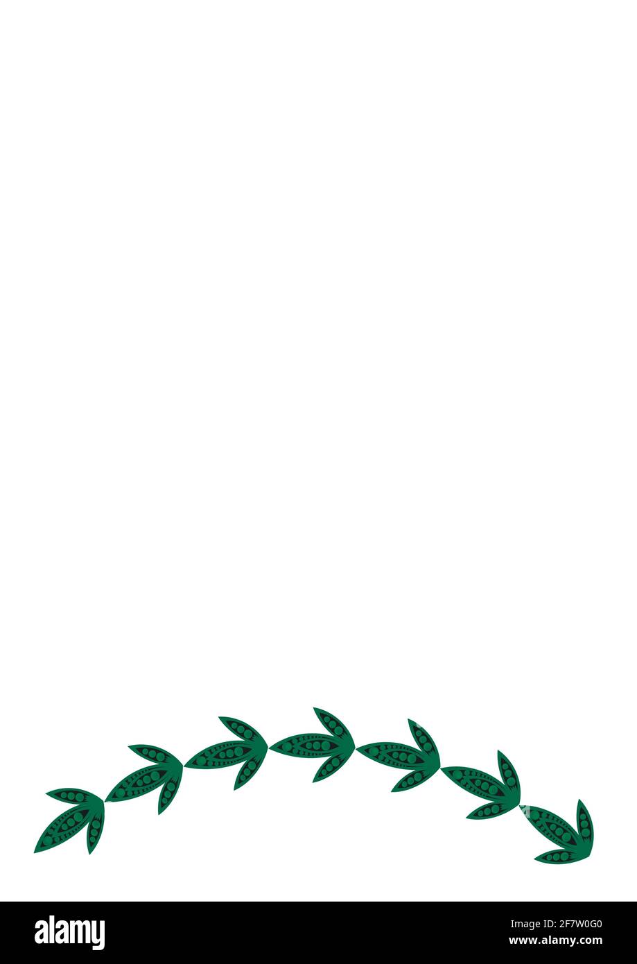 Cornici di foglie stilizzate su sfondo bianco. Formato A4