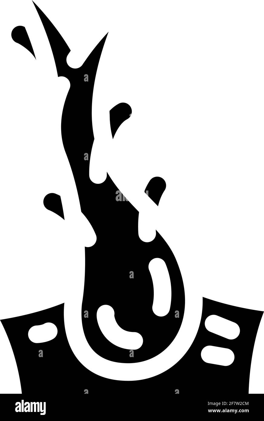 immagine vettoriale dell'icona del glifo dei capelli con le doppie estremità Illustrazione Vettoriale