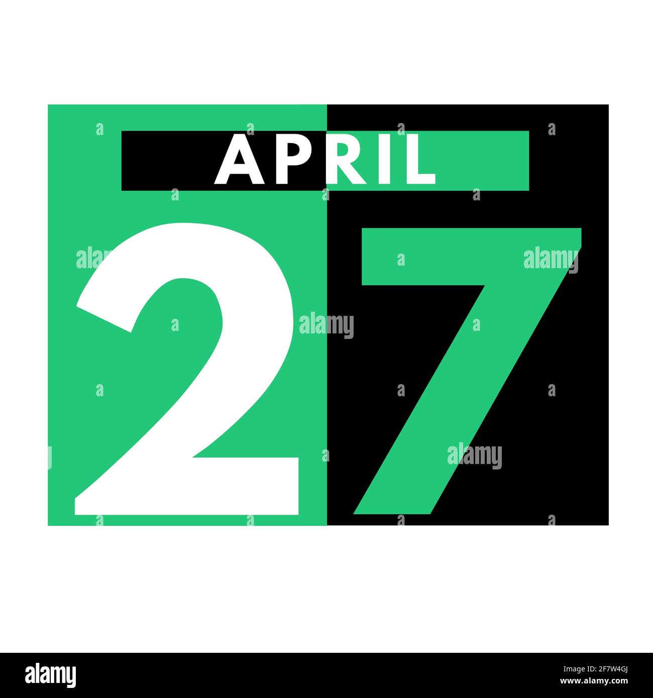 Aprile 27 . Icona calendario giornaliero flat .date ,giorno, mese .calendario per il mese di aprile Foto Stock