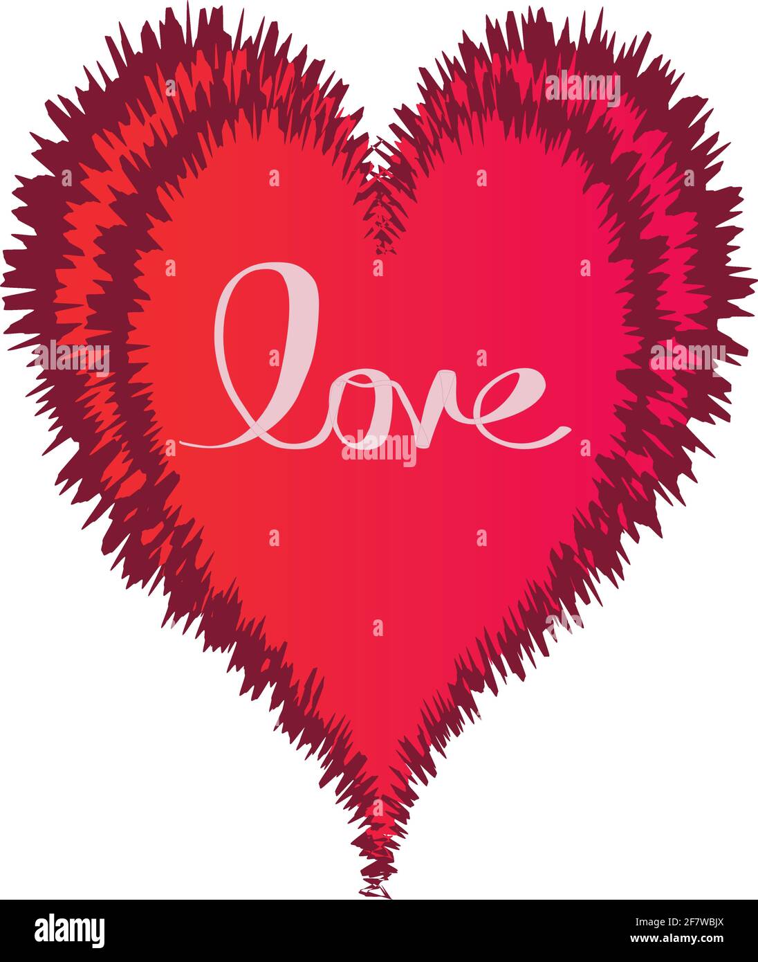 forma d'amore con illustrazione vettoriale tipografia, senza sfondo. Illustrazione Vettoriale