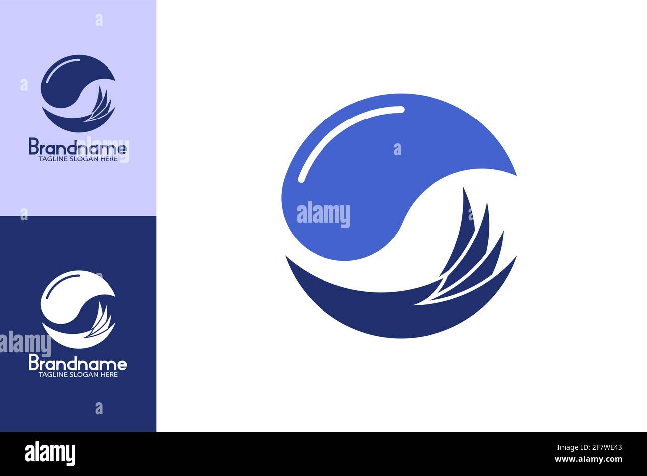 Design del logo dell'acqua a mano. Il design del logo con il concetto di acqua e disegno delle mani. Simbolizzando la consapevolezza ambientale, la purezza dell'acqua, la cura dell'acqua, Illustrazione Vettoriale