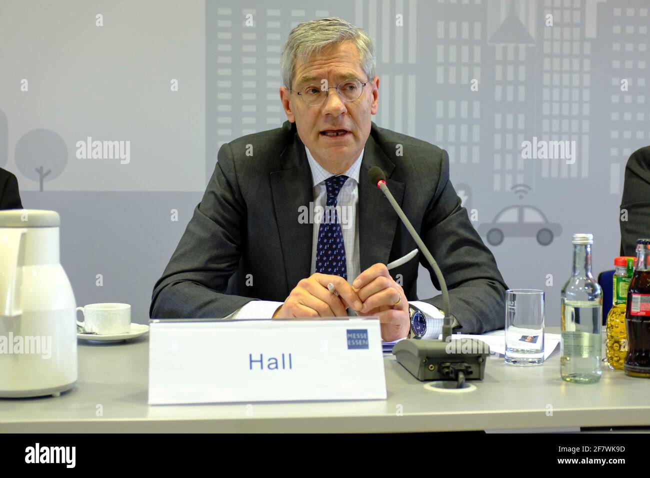 11.02.2020, Essen, Nordrhein-Westfalen, Deutschland - Pressekonferenz zur Eroeffnung der Messe e-World ENERGY & Water 2020 a Essen mit Magnus Hall CE Foto Stock