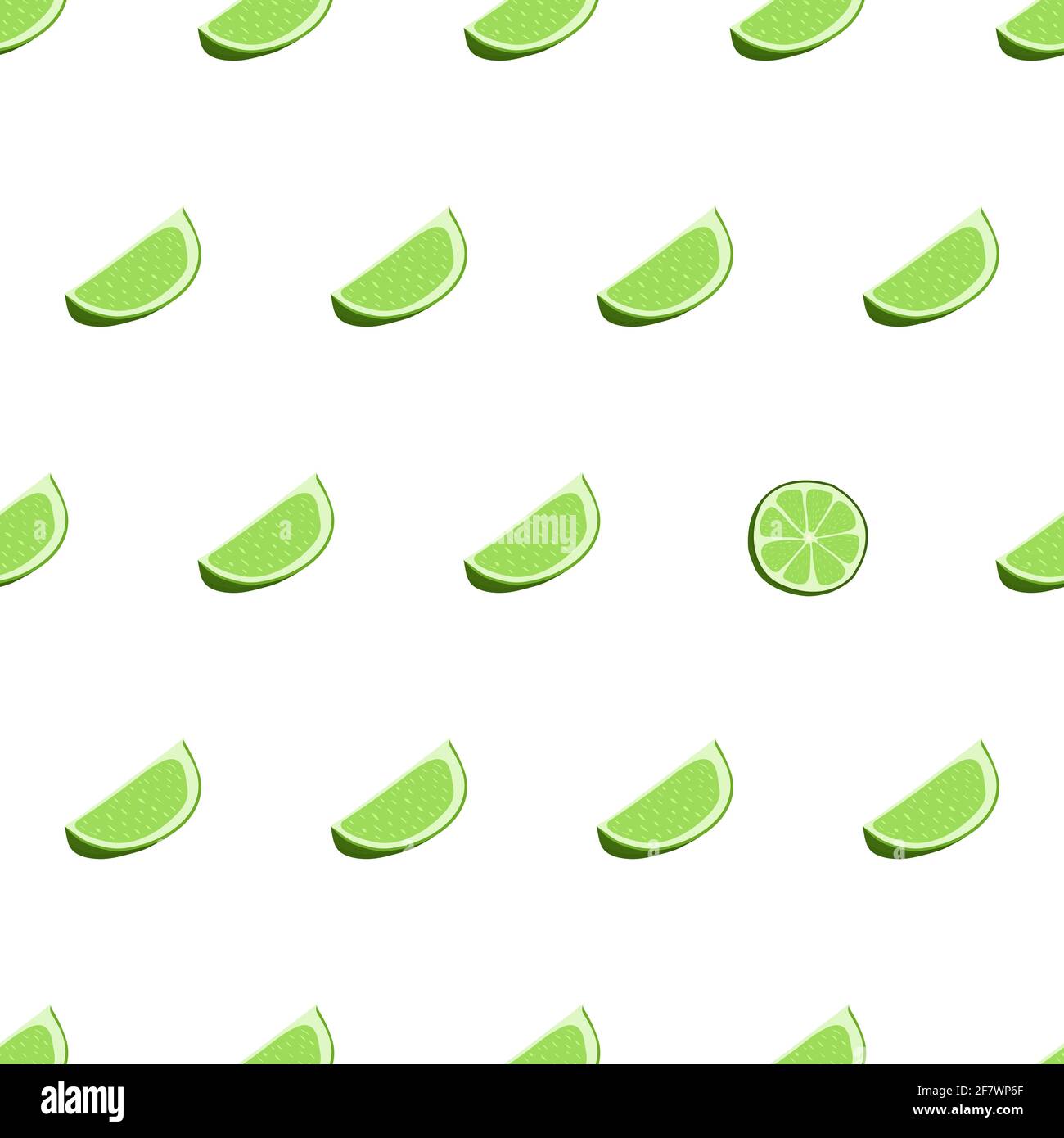 Motivo senza cuciture disegnato a mano con lime a fette. Texture di stampa del tessuto con elemento che cattura l'occhio - cerchio tagliato Illustrazione Vettoriale