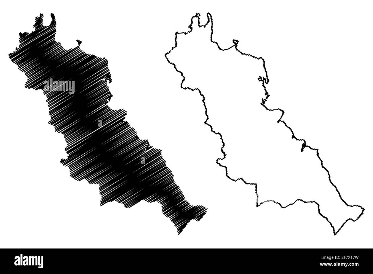 Essex County, Commonwealth of Virginia (Stati Uniti, Stati Uniti d'America, Stati Uniti, Stati Uniti, Stati Uniti) mappa vettoriale illustrazione, scrimble schizzo Essex mappa Illustrazione Vettoriale