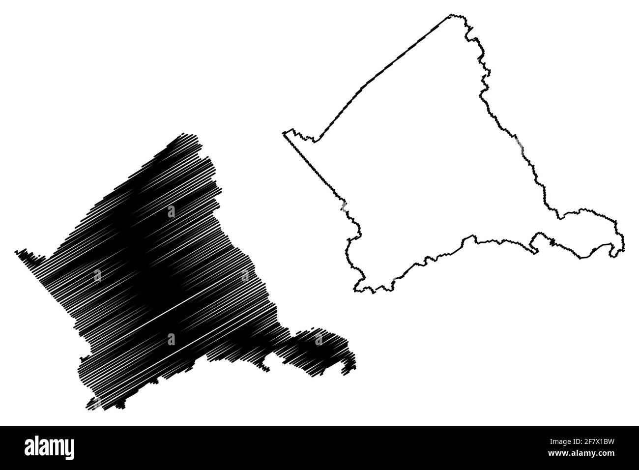 Culpeper County, Commonwealth of Virginia (Stati Uniti, Stati Uniti d'America, Stati Uniti, Stati Uniti, Stati Uniti) mappa vettoriale, schizzo scrimolo mappa Culpeper Illustrazione Vettoriale