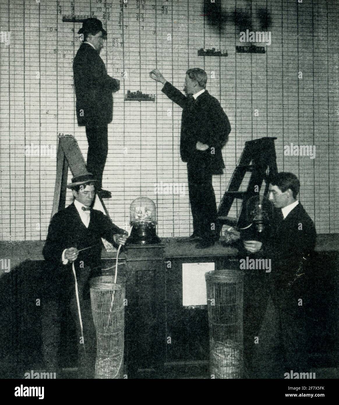 Questa foto del 1903 mostra un ufficio di broker su Wall Street. Foto Stock