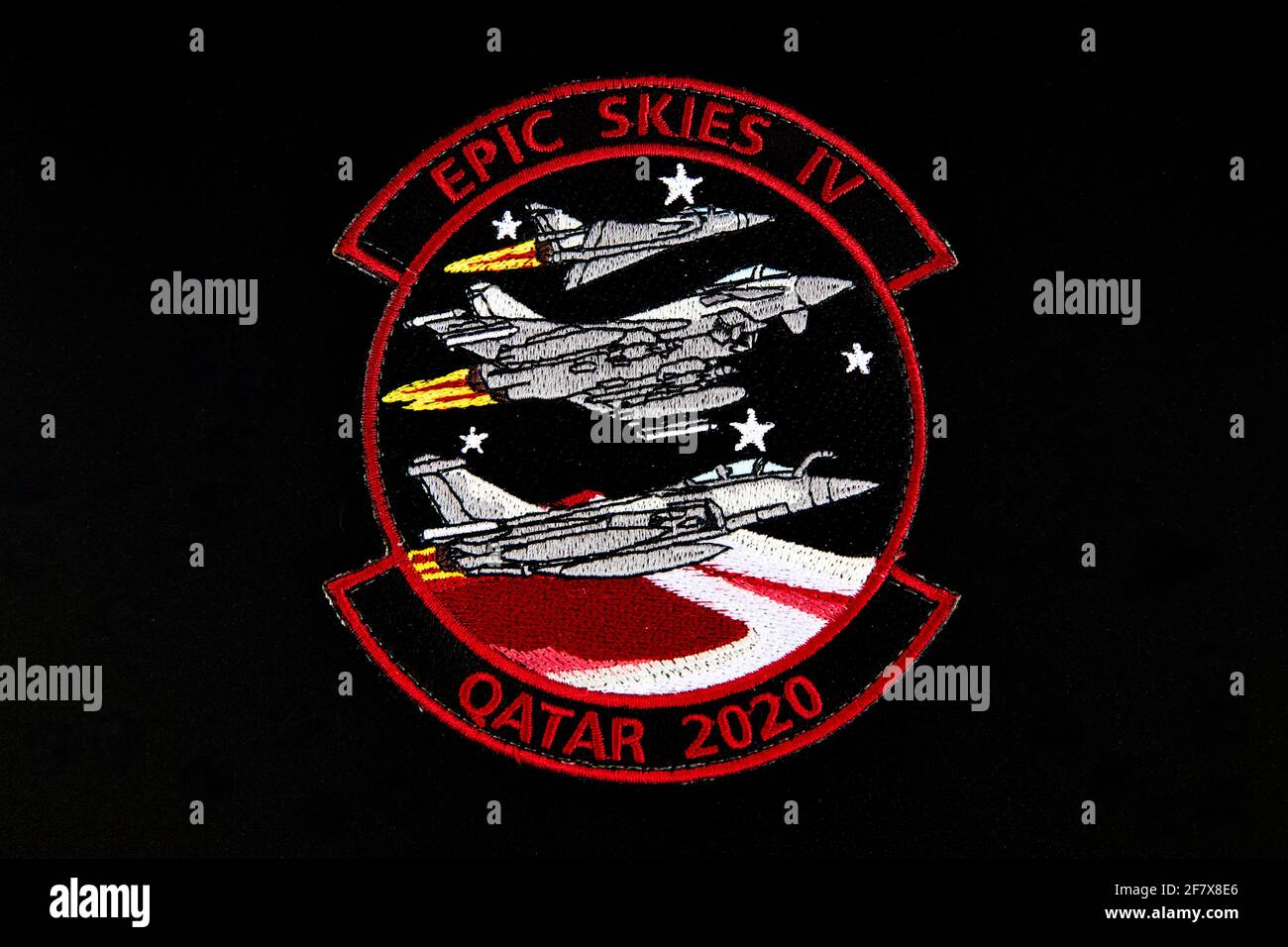 12 Sqn Typhoon FGR4 Epic Skies IV patch su A. sfondo nero Foto Stock