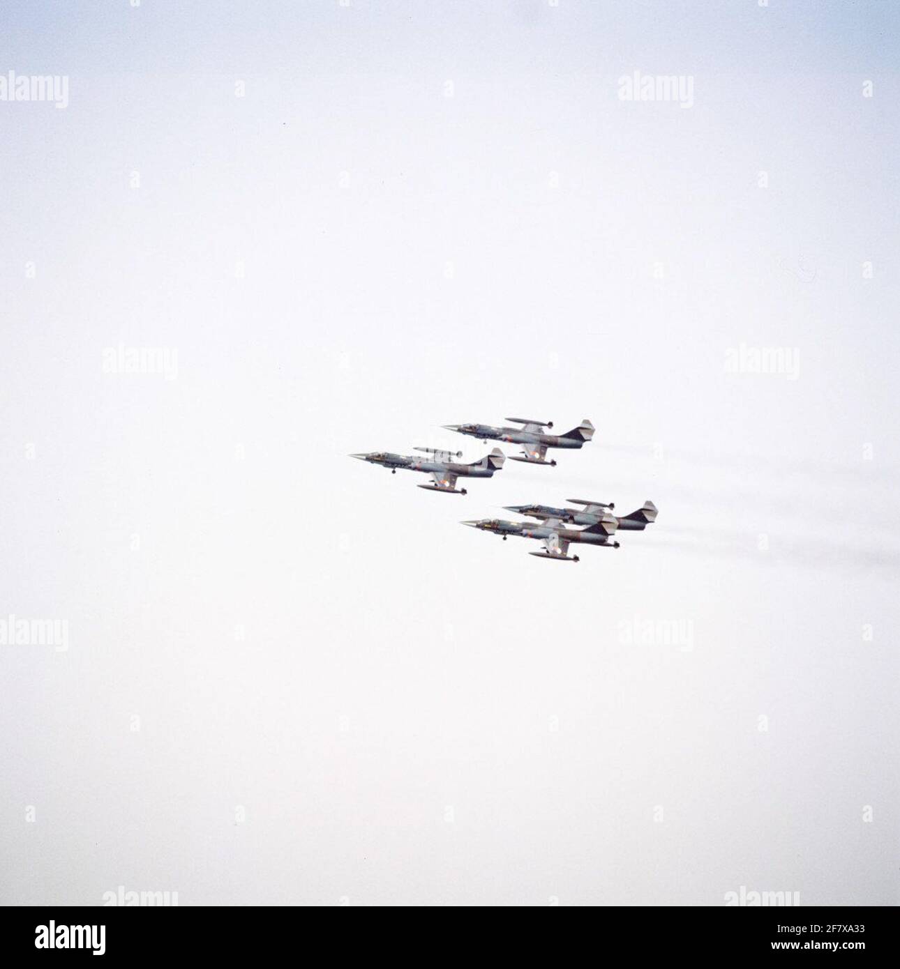 Lockheed F-104G Starfighters van 312 squadroni in formatie. Foto Stock