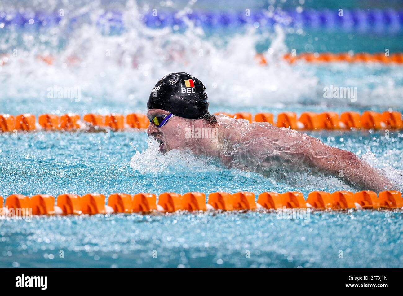 EINDHOVEN, PAESI BASSI - APRILE 10: Louis Croenen del Belgio gareggia nel Freestyle Men 200m durante la qualificazione Eindhoven incontro a Pieter van Foto Stock