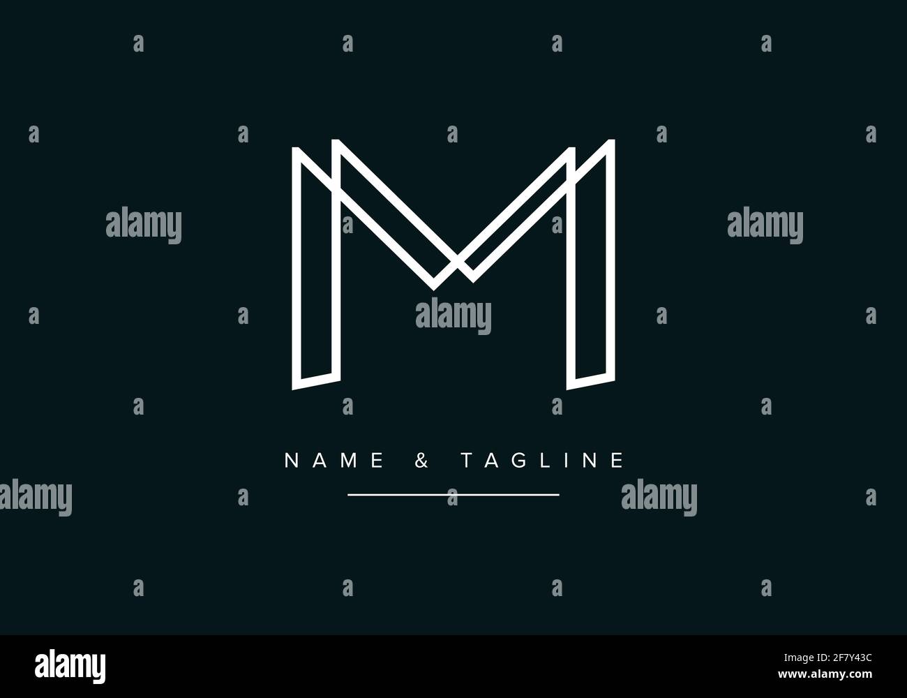 Lettera alfabetica M o icona del logo MM Illustrazione Vettoriale