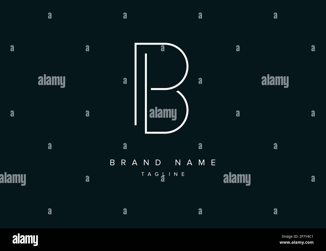 PB, icona del logo della lettera alfabetica del monogramma BP Illustrazione Vettoriale