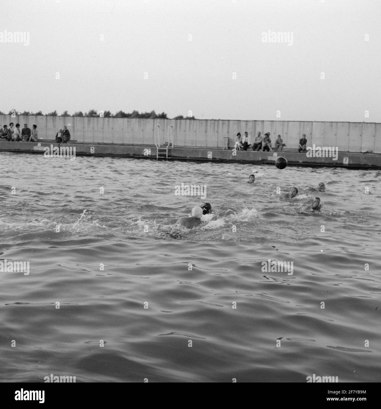 Momento di gioco durante la pallanuoto lucidare nella piscina De Vlieger a Voorburg. Foto Stock