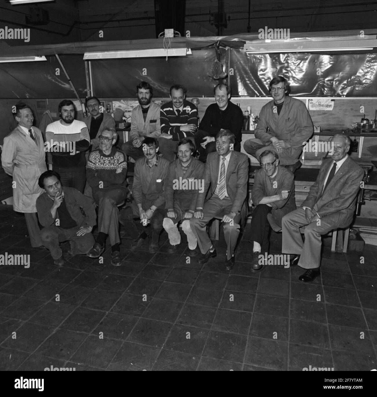 Servizio di manutenzione del personale fotografico di gruppo delle officine di armi. Foto Stock