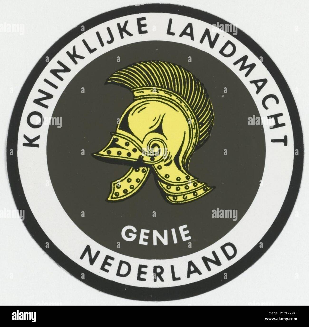 Immagine di un adesivo con un'immagine del braccio genio. Adesivo della serie Recruitment 1975-1985. Foto Stock