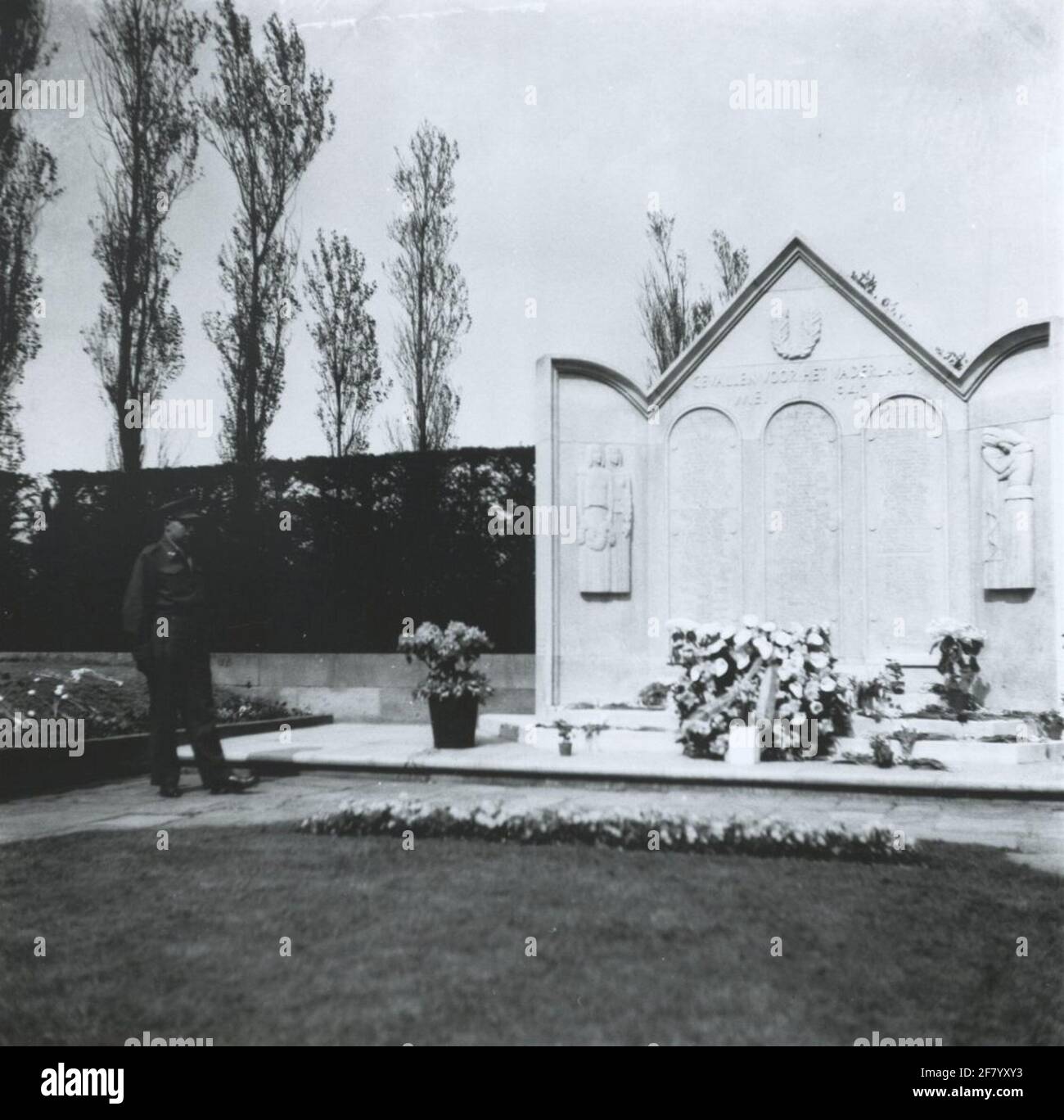 Commemorazione dei caduti dei cacciatori regimentali nel cimitero generale dell'Aia. Foto Stock