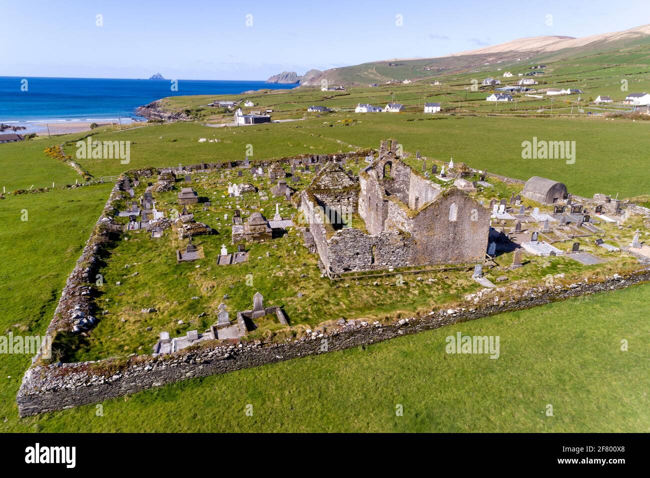 Il vecchio cimitero, Glen, Contea di Kerry, Irlanda Foto Stock