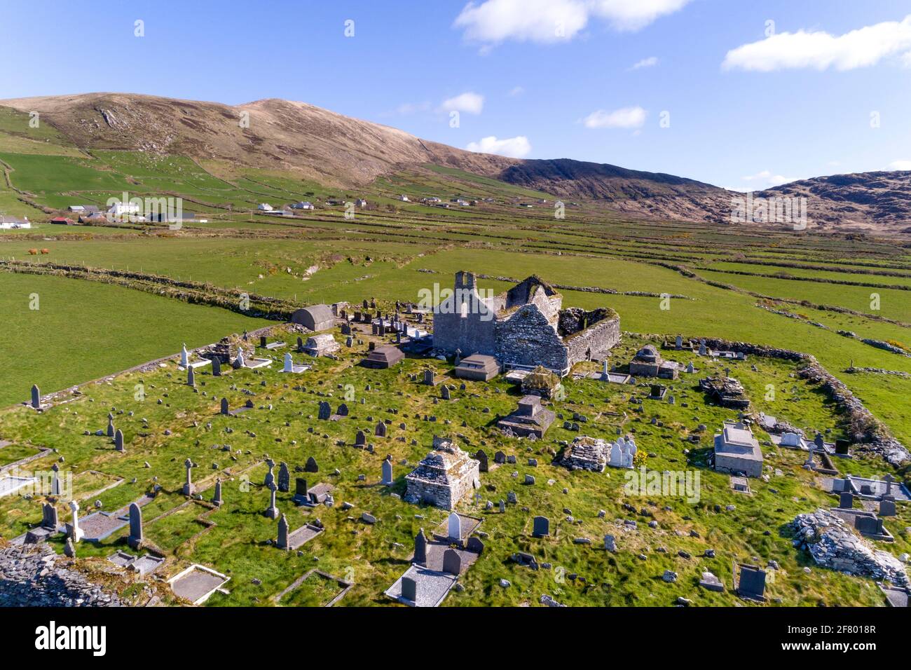 Il vecchio cimitero, Glen, Contea di Kerry, Irlanda Foto Stock