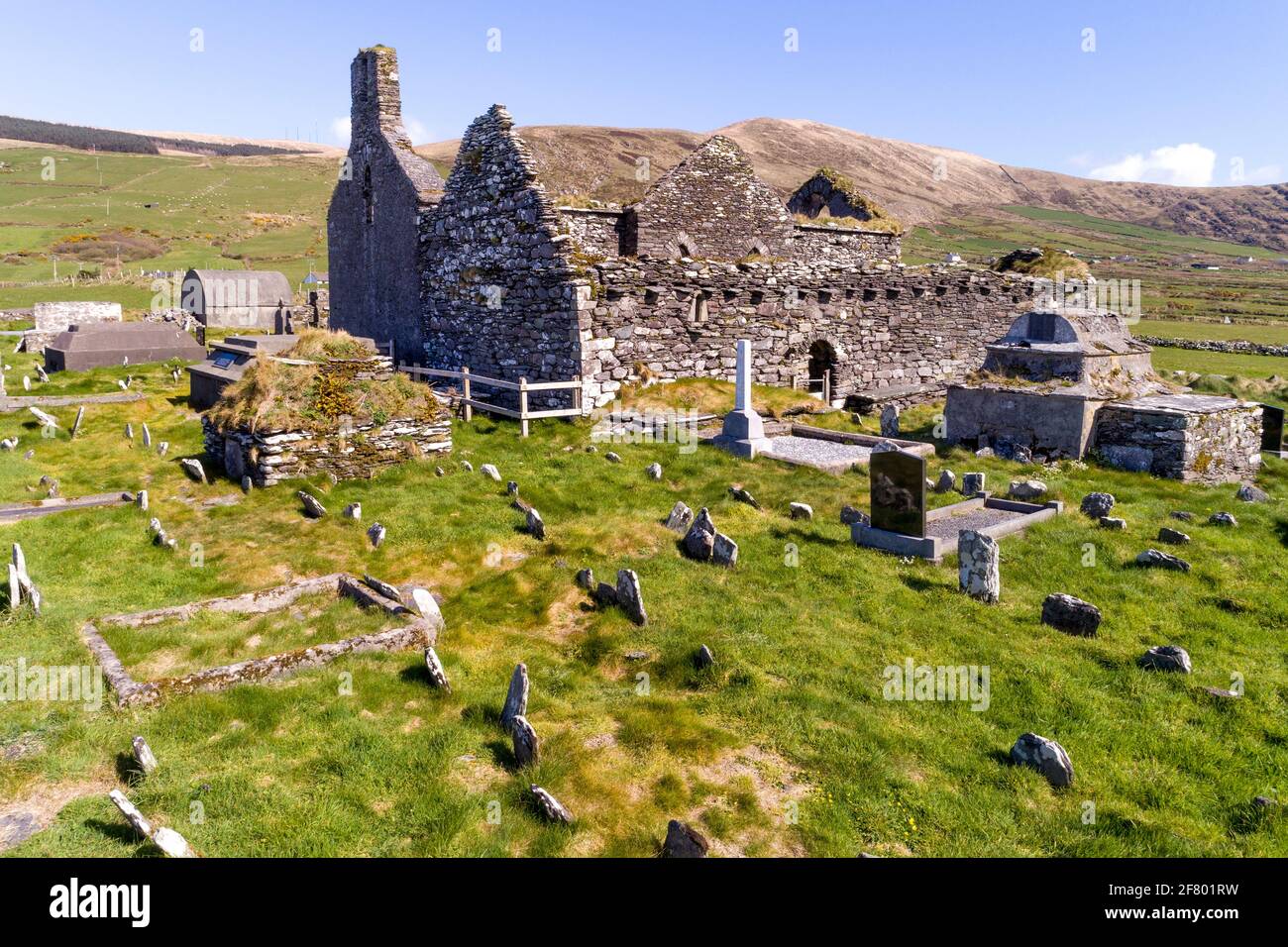 Il vecchio cimitero, Glen, Contea di Kerry, Irlanda Foto Stock