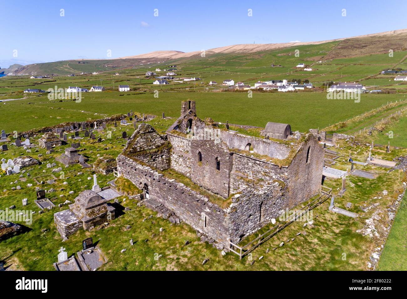 Il vecchio cimitero, Glen, Contea di Kerry, Irlanda Foto Stock