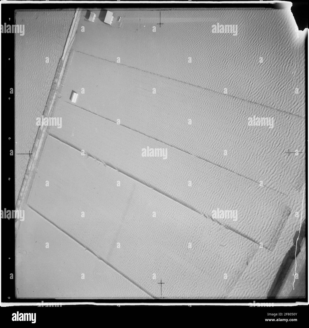 Vista aerea di una parte dell'area colpita durante il disastro alluvionale del 1953. Nota: La descrizione di questa foto non è ancora completa e verrà completata sulla base dei dati disponibili in una fase successiva. Tuttavia, di molte foto del disastro alluvionale 1953, la posizione è sconosciuta. Foto Stock