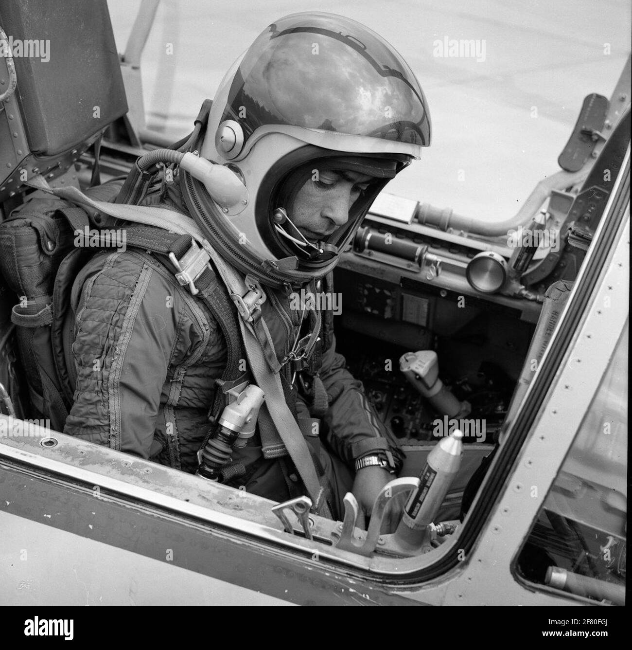 Capitano volantino A. Tombal (1934) nel suo Lockheed F-104G Starfighter. Foto Stock