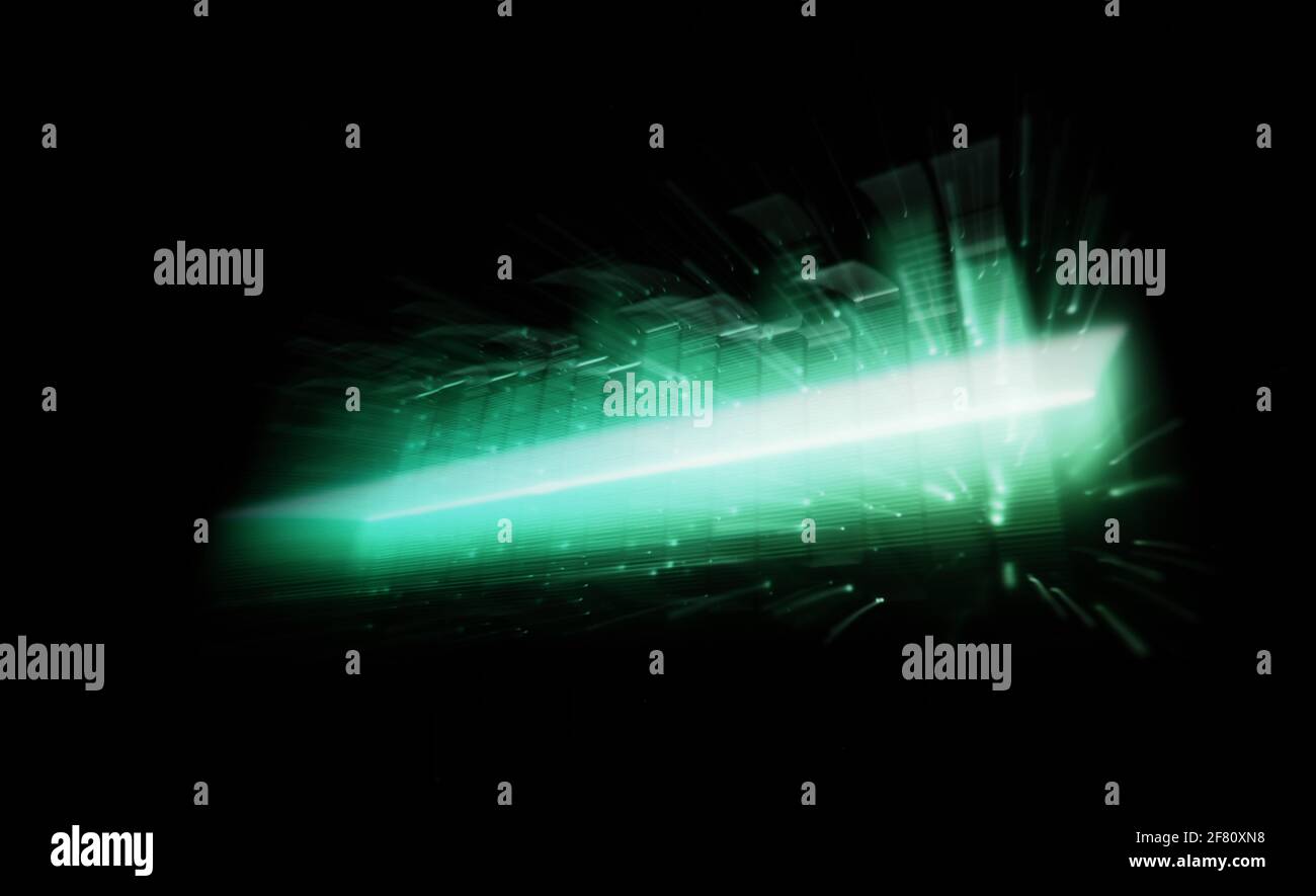 Barra equalizzatore musicale veloce e in movimento. Per un suono più profondo ed emotivo. Equalizzatore forme d'onda audio su sfondo nero. visualizer abst Foto Stock