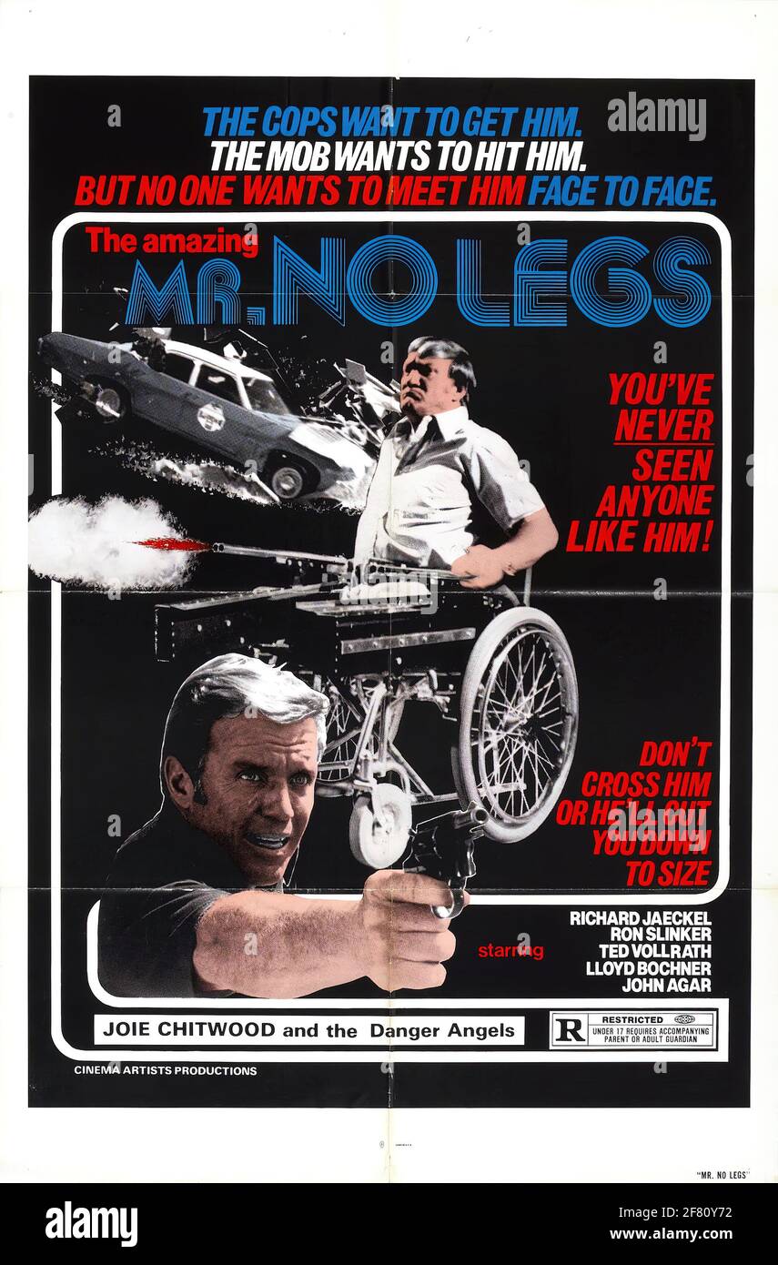 Un poster vintage del film d'azione B-Movie per MR No Legs Foto Stock