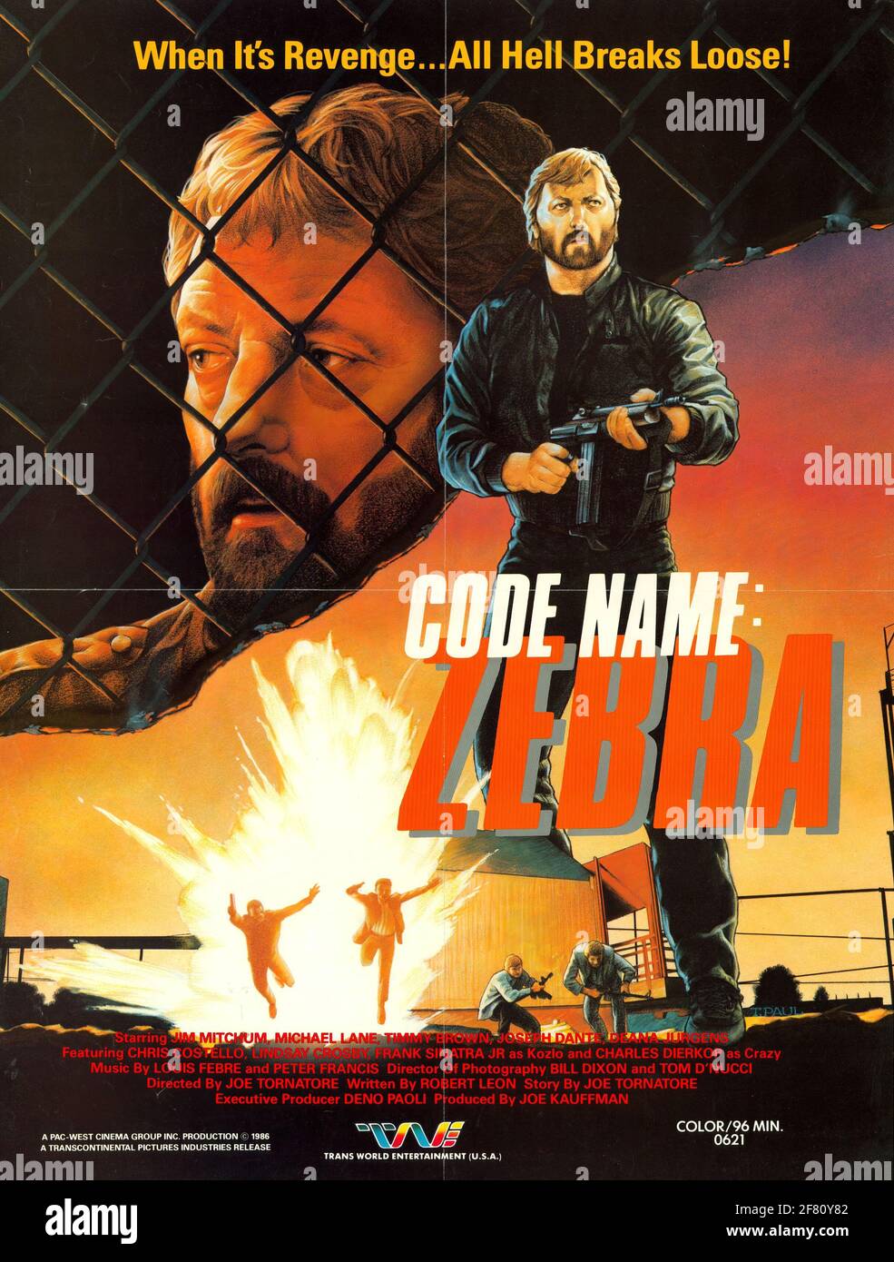 Poster di un film d'azione vintage B-Movie Codice: Zebra Foto Stock