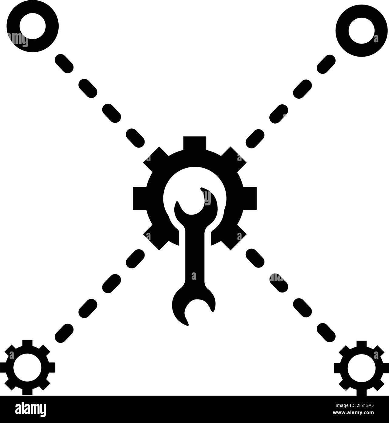 Icona connessione, configurazione, relazioni di servizio. Illustrazione vettoriale completamente modificabile per uso commerciale, file stampati e presentazioni, promozionale Illustrazione Vettoriale