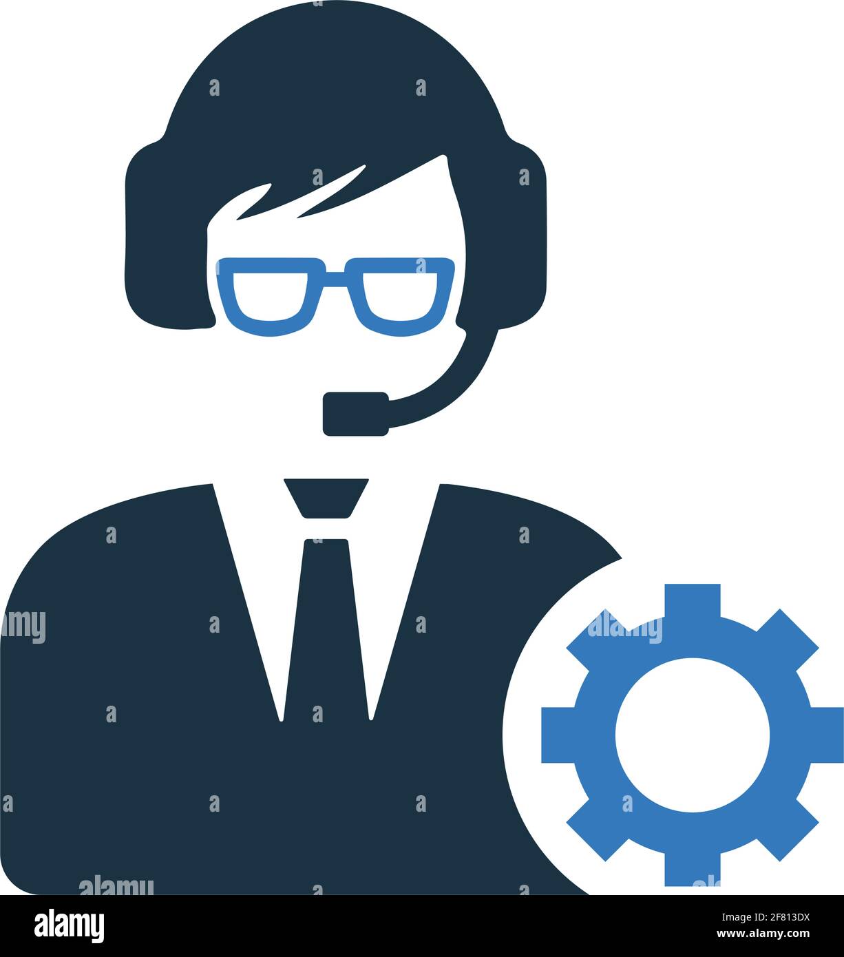 Icona di configurazione, impostazioni, assistenza clienti. Illustrazione vettoriale completamente modificabile per uso commerciale, file stampati e presentazioni, ma promozionale Illustrazione Vettoriale