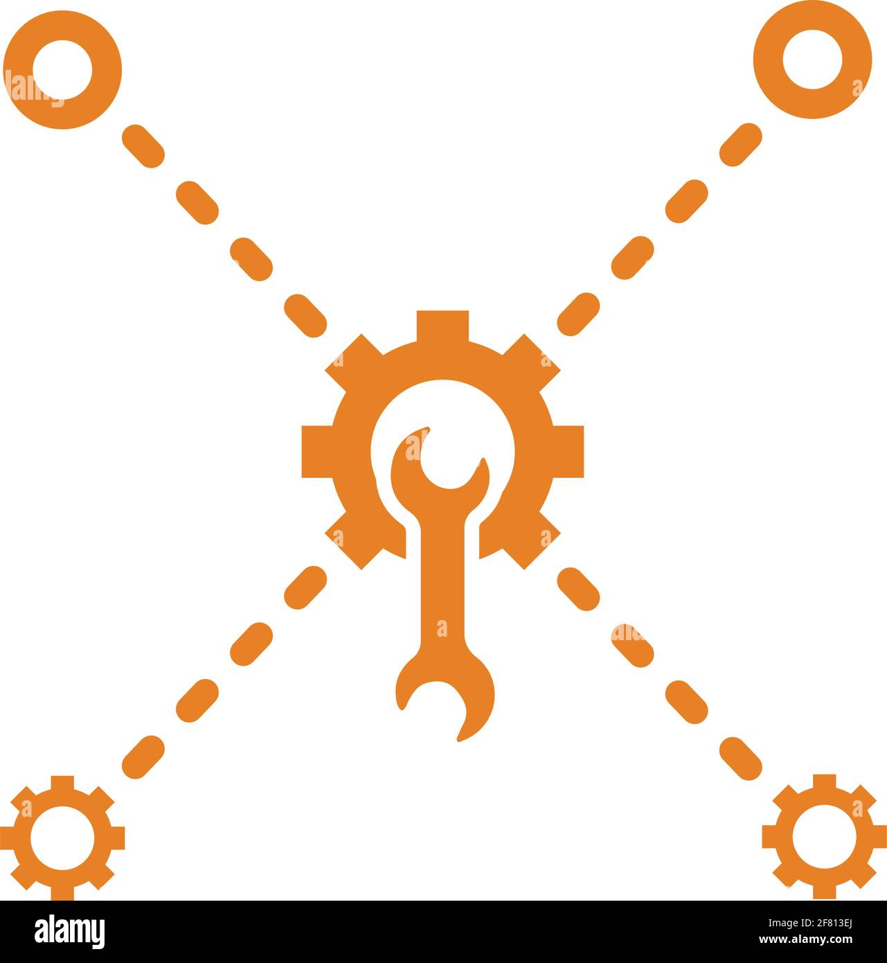 Icona connessione, configurazione, relazioni di servizio. Illustrazione vettoriale completamente modificabile per uso commerciale, file stampati e presentazioni, promozionale Illustrazione Vettoriale