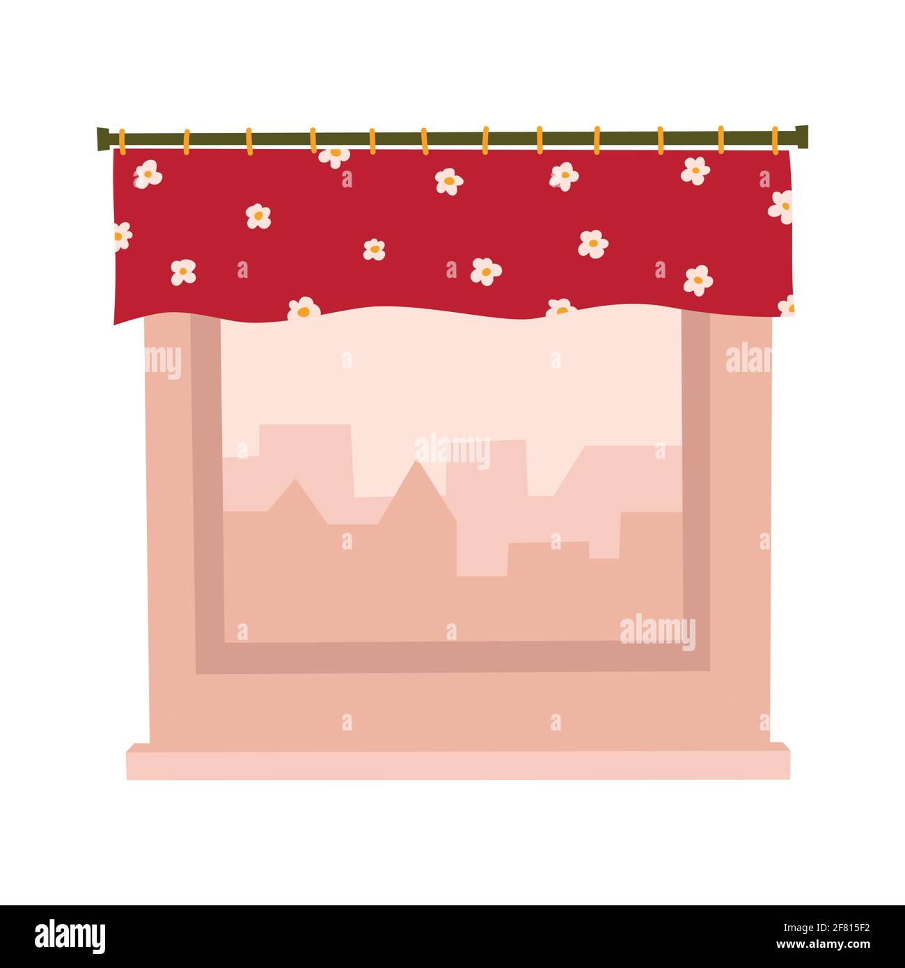 Finestra vettoriale in stile piatto, finestra piatta vettoriale, icona su sfondo bianco. Illustrazione Vettoriale