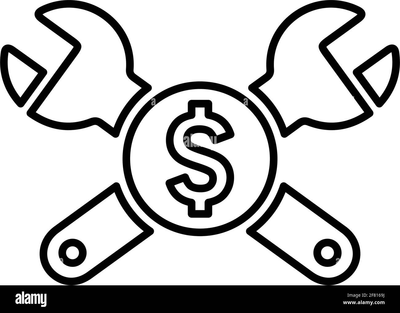 Business, lavoro, costo del servizio icona è utilizzato nella progettazione e lo sviluppo di siti web, commerciali, mezzi di stampa, web o qualsiasi tipo di progetto di progettazione. Illu. Vettore Illustrazione Vettoriale