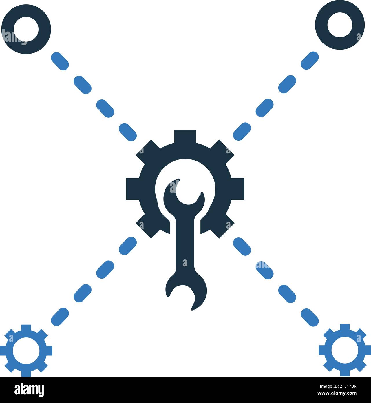 Icona connessione, configurazione, relazioni di servizio. Illustrazione vettoriale completamente modificabile per uso commerciale, file stampati e presentazioni, promozionale Illustrazione Vettoriale