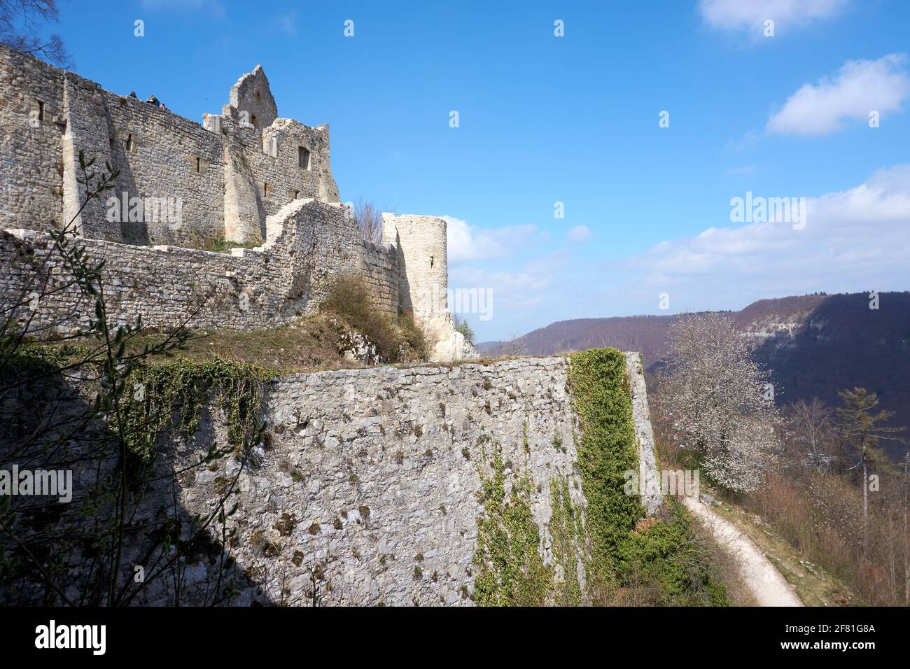 Foto delle rovine del castello di Hohenurach, Germania Foto Stock