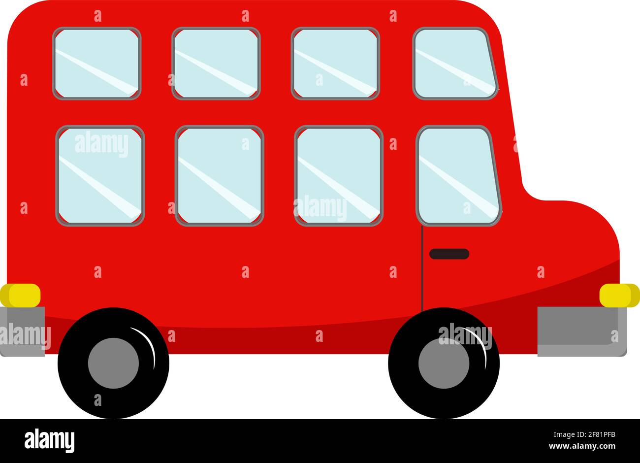 Illustrazione del giocattolo per bambini con autobus a due piani. Illustrazione Vettoriale