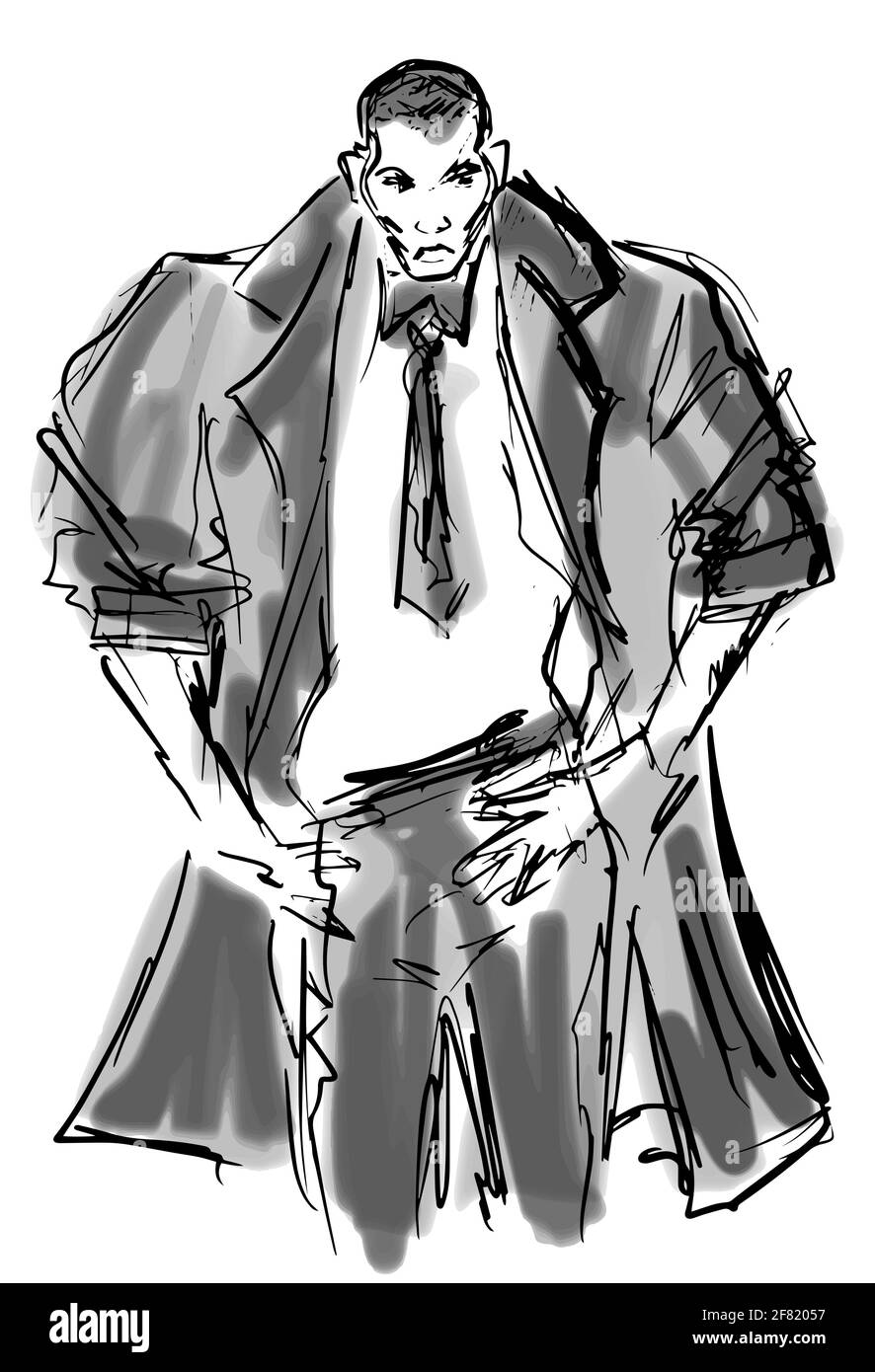 Illustrazione vettoriale eps10 disegnata a mano dall'uomo astratto. Illustrazione Vettoriale