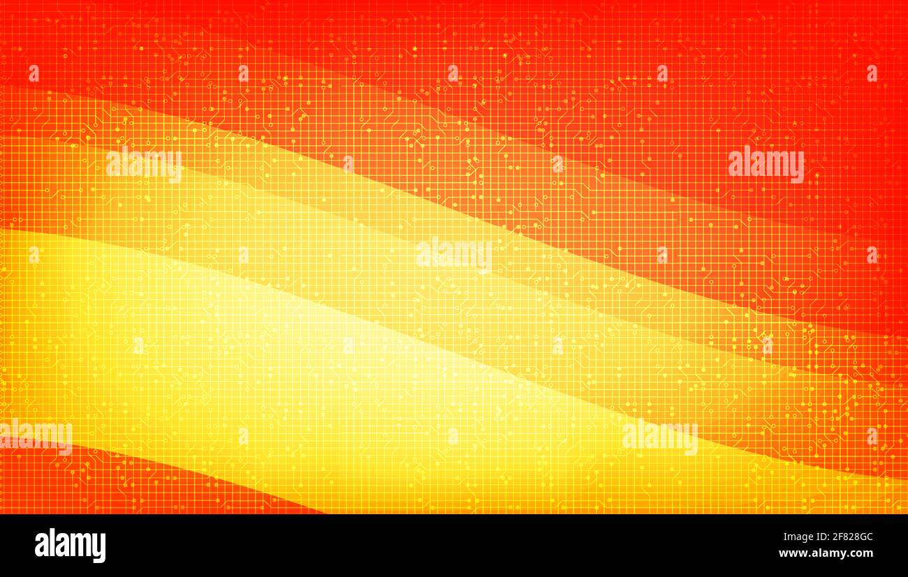 Orange Speed Line on Technology Microchip background, Hi-tech digitale e Internet Concept design, spazio libero per il testo in Put, illustrazione vettoriale. Illustrazione Vettoriale