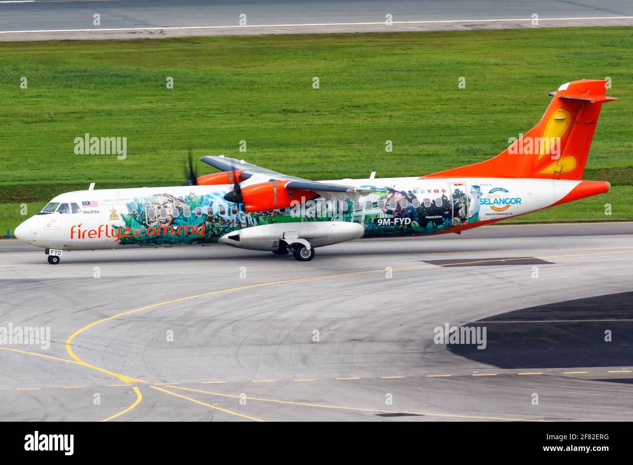 Changi, Singapore – 29 gennaio 2018: Aereo Firefly ATR 72 all'aeroporto Changi (SIN) di Singapore. Foto Stock