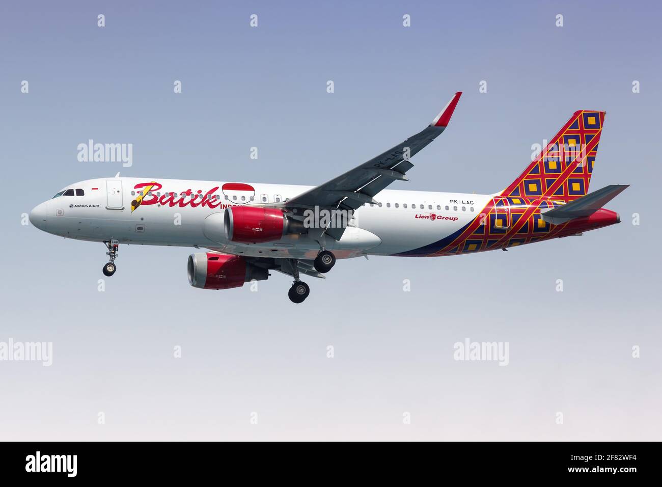 Giacarta, Indonesia – 26. Gennaio 2018: Batik Air Airbus A320 all'aeroporto di Giacarta (CGK) in Indonesia. Airbus è un produttore di aeromobili di Tolosa, Foto Stock