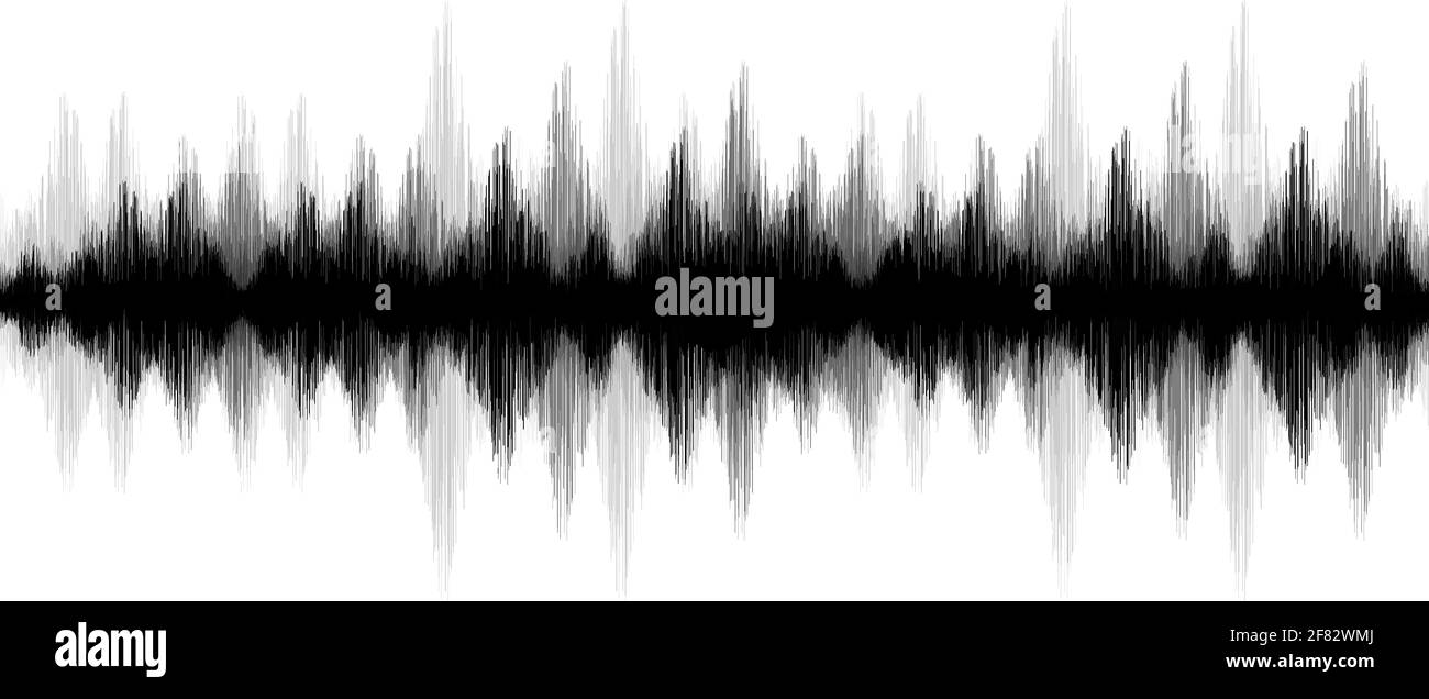 Grafico Earthquake Wave on White paper background,concetto di diagramma a onde sonore,progettazione per l'istruzione e la scienza,Illustrazione vettoriale. Illustrazione Vettoriale