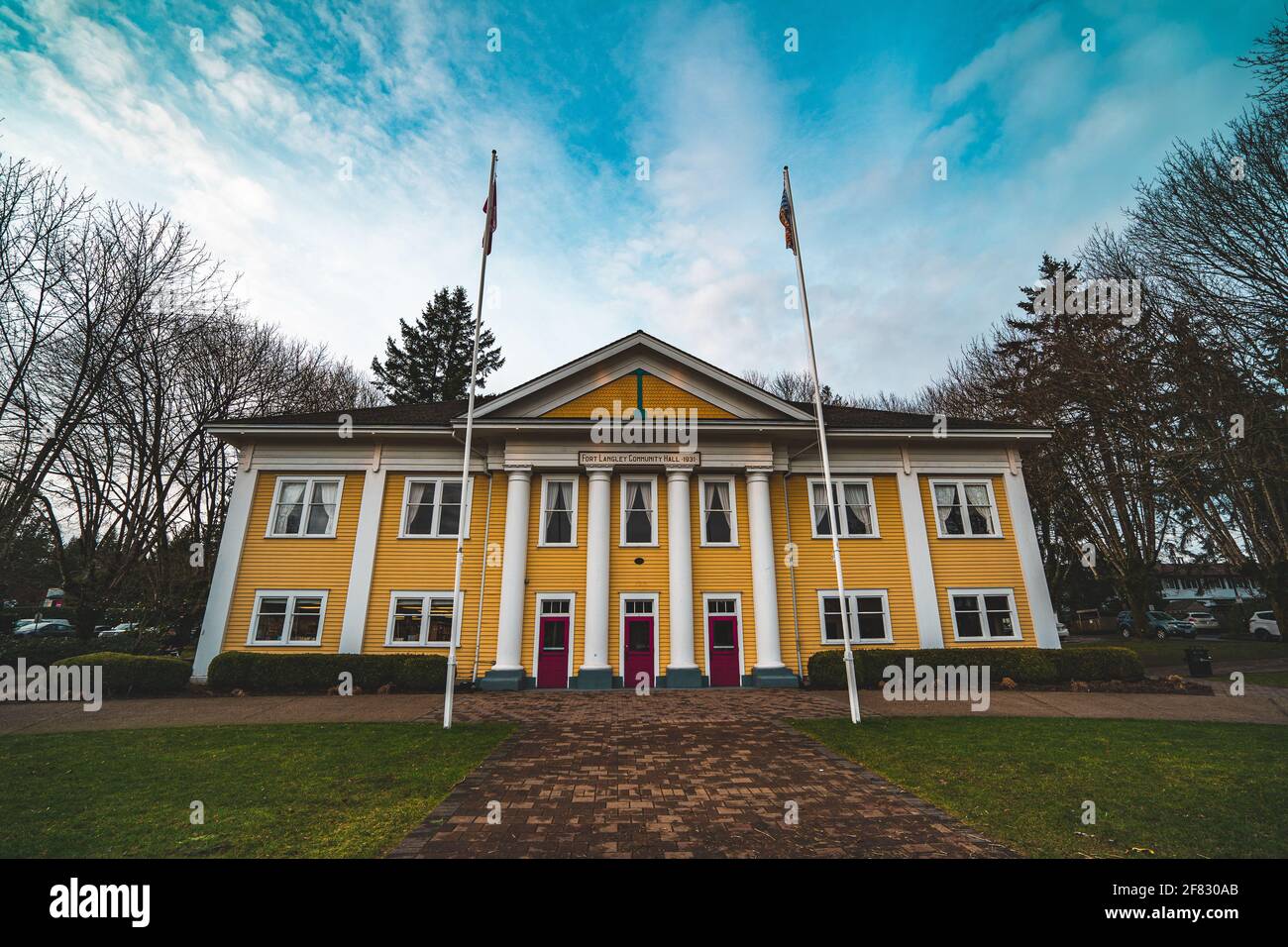 The Fort Langley Community Hall a Langley, Canada Foto Stock