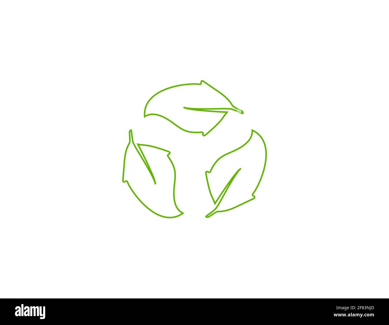 Illustrazione vettoriale. Icona di riciclo delle foglie Eco Illustrazione Vettoriale