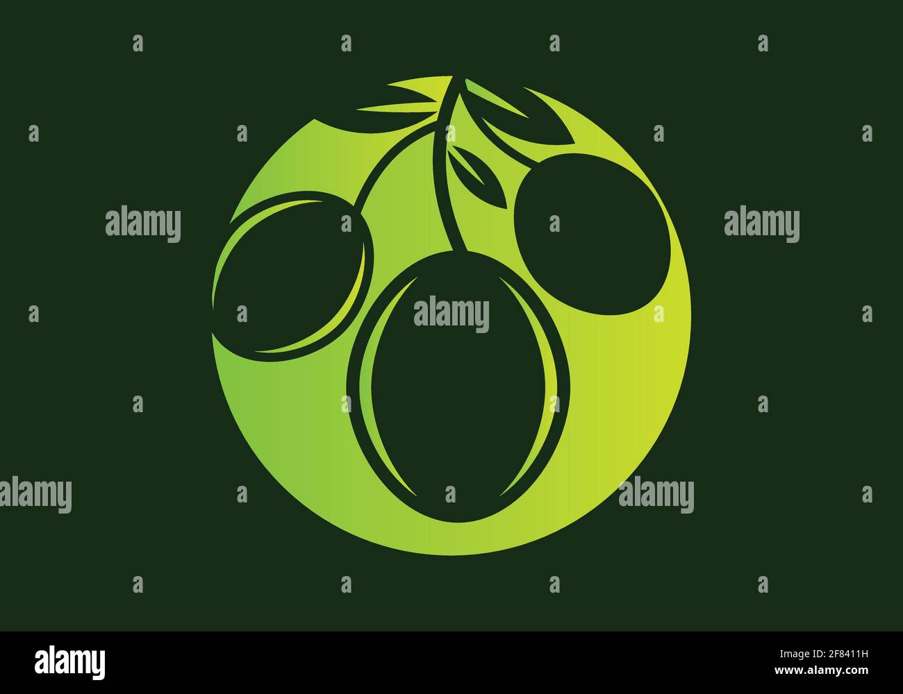logo dell'olio d'oliva o modello vettoriale per il disegno di icone Illustrazione Vettoriale