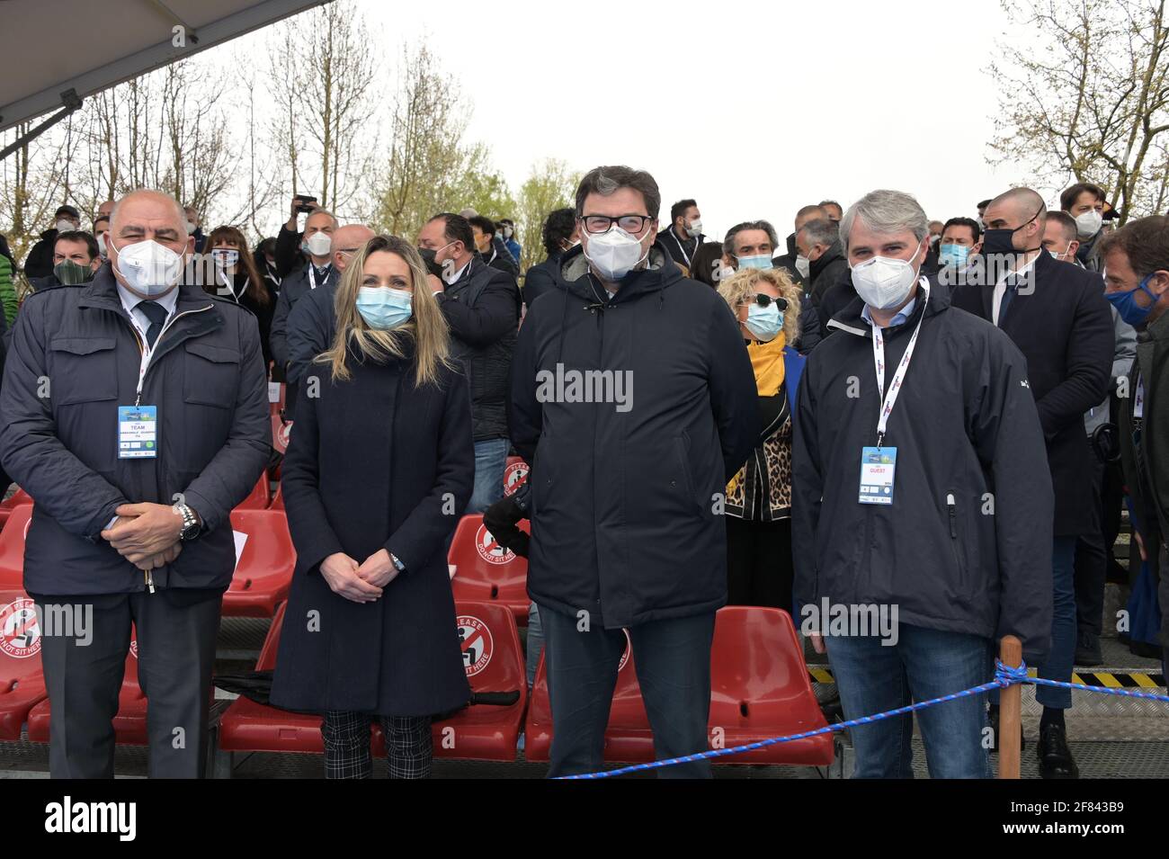 Varese, Italia. 11 Apr 2021. Varese, Italia Campionati europei di canottaggio 2021 gara finale e premiazione nella foto: Credit: Independent Photo Agency/Alamy Live News Foto Stock
