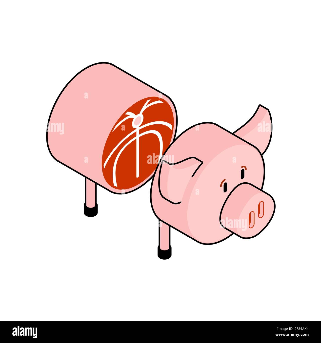 Taglia maiale. Rappresentazione vettoriale delle entrails di maiale Illustrazione Vettoriale